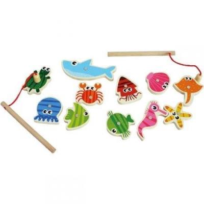 Opakowanie Drewniana gra Rybki na magnes