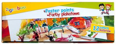 Farby plakatowe Gimboo 12x20ml. Wydawca: PBS Connect Polska. SmakLiter.pl Opakowanie Farby plakatowe Gimboo 12x20ml