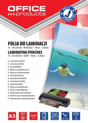 Folia do laminacji Office Products A3 303x426 mm błyszcząca 100 sztuk transparentna. Wydawca: PBS Connect Polska. SmakLiter.pl Opakowanie Folia do laminacji Office Products A3 303x426 mm błyszcząca 100 sztuk transparentna