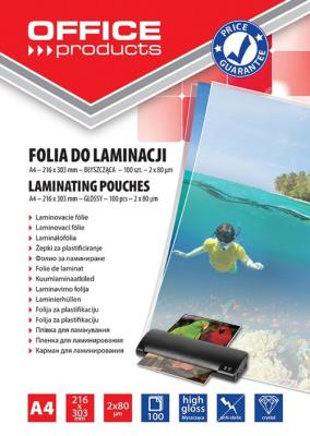 Folia do laminacji Office Products A4 216x303mm błyszcząca 100 sztuk transparentna. Wydawca: PBS Connect Polska. SmakLiter.pl Opakowanie Folia do laminacji Office Products A4 216x303mm błyszcząca 100 sztuk transparentna