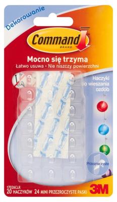 Opakowanie Haczyki Command 24 mini przezroczyste paski