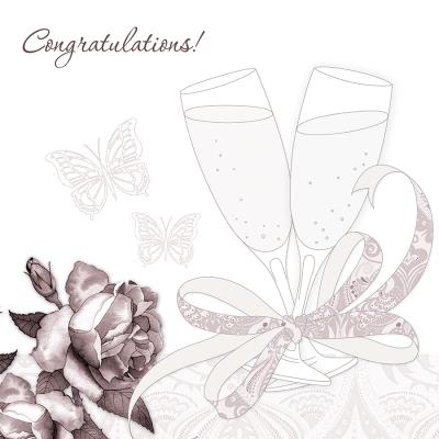 Opakowanie Karnet Swarovski kwadrat CL0106 Ślub kieliszki