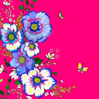 Opakowanie Karnet Swarovski kwadrat Kwiaty- różowy CL0612