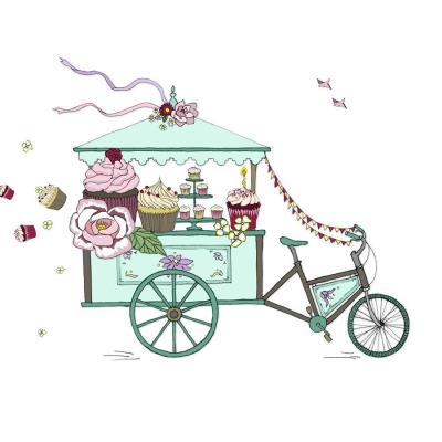 Opakowanie Karnet Swarovski kwadrat Rower z babeczkami