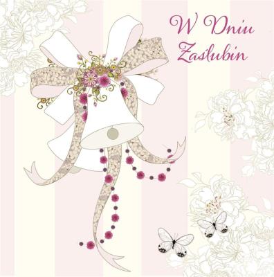 Okładka książki Karnet Swarovski kwadrat Ślub dzwonki