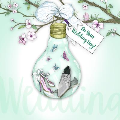 Okładka książki Karnet Swarovski kwadrat Ślub żarówka