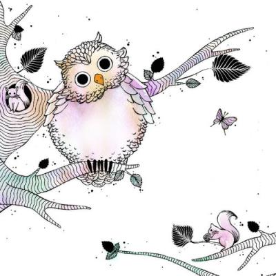 Okładka książki Karnet Swarovski kwadrat Sowa