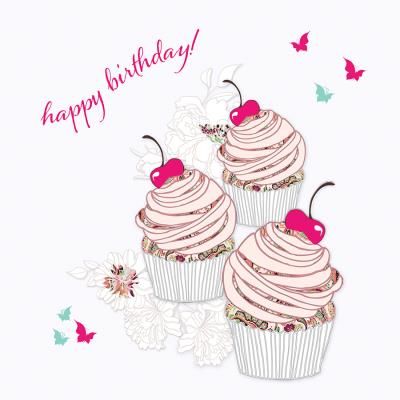 Okładka książki Karnet Swarovski kwadrat Urodziny babeczki z wiśniami