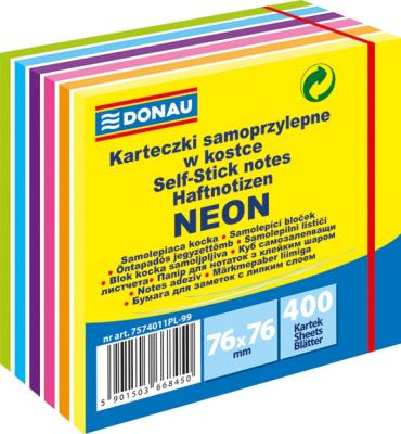 Karteczki samoprzylepne w kostce neon. Wydawca: PBS Connect Polska. SmakLiter.pl Opakowanie Karteczki samoprzylepne w kostce neon