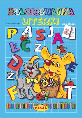 Kolorowanka Literki. Autor: Halina Gołek. SmakLiter.pl Okładka książki Kolorowanka Literki
