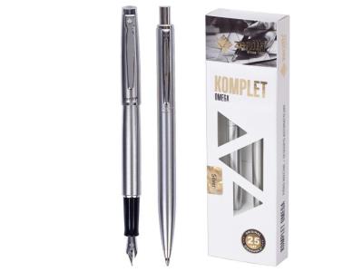 Komplet Zenith silver w etui pióro wieczne + długopis. Wydawca: ZENITH. SmakLiter.pl Opakowanie Komplet Zenith silver w etui pióro wieczne + długopis