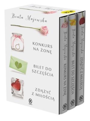 Konkurs na żonę / Bilet do szczęścia / Zdążyć z miłością. Autor: Beata Majewska. SmakLiter.pl Okładka książki Konkurs na żonę / Bilet do szczęścia / Zdążyć z miłością