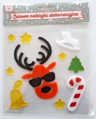 Opakowanie Naklejki żelowe Renifer