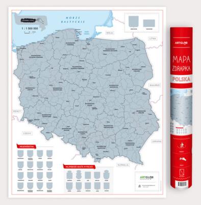 Polska mapa zdrapka 1:1 500 000. Autor:   Praca zbiorowa. SmakLiter.pl Okładka książki Polska mapa zdrapka 1:1 500 000