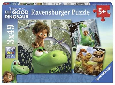 Puzzle Przyjazny Dinozaur 3x49. Wydawca: Ravensburger. SmakLiter.pl Opakowanie Puzzle Przyjazny Dinozaur 3x49