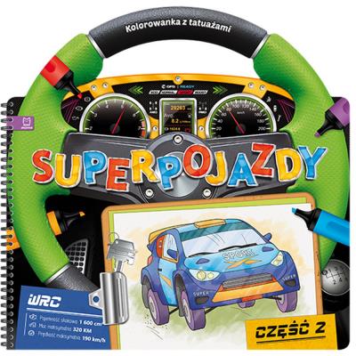 Okładka książki Superpojazdy. Kolorowanka z tatuażami cz.2