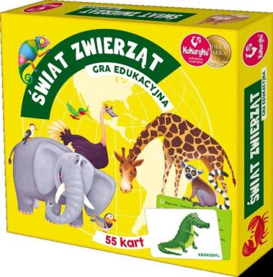 Świat zwierząt. Gra edukacyjna. Wydawca: Adamigo. SmakLiter.pl Opakowanie Świat zwierząt. Gra edukacyjna