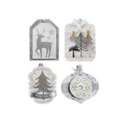 Opakowanie Tagi prezentowe - srebrne 8szt