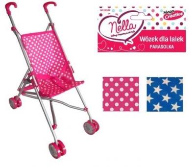 Opakowanie Wózek dla lalek metalowy 64cm parasolka