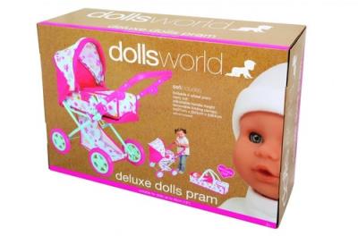 Wózek gondola dla lalek do 46 cm z nosidełkiem - deluxe. Wydawca: Dolls World. SmakLiter.pl Opakowanie Wózek gondola dla lalek do 46 cm z nosidełkiem - deluxe