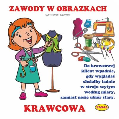 Zawody w obrazkach Krawcowa. Autor: Kaliska Zofia. SmakLiter.pl Okładka książki Zawody w obrazkach Krawcowa