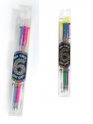 Opakowanie 6 w 1 Żelowy Neonowy Długopis Mechaniczny 1 Długopis 6 kolorów