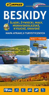 Okładka książki Beskidy mapa atrakcji turystycznych