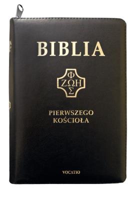 Okładka książki Biblia pierwszego Kościoła z paginatorami czarna