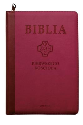 Okładka książki Biblia pierwszego Kościoła z paginatorami purpur.