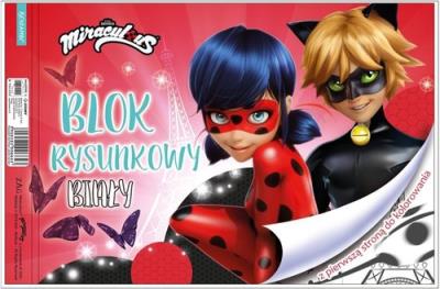 Opakowanie Blok rysunkowy biały  A4 20 kartek Miraculum Biedronka 10 sztuk