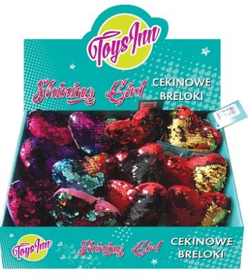 Opakowanie Brelok cekinowy Serce mix kolorów