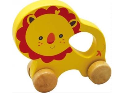 Opakowanie Drewniane zwierzątko do pchania Lew