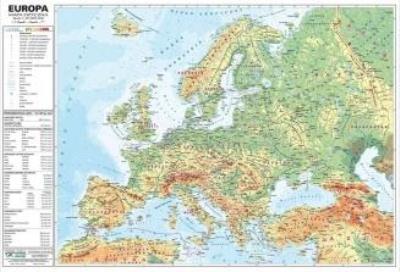 Europa 1:10 000 000 mapa pol. i fiz. ścienna. Autor: praca zbiorowa. SmakLiter.pl Okładka książki Europa 1:10 000 000 mapa pol. i fiz. ścienna