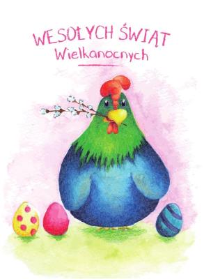 Opakowanie Karnet B6 Wielkanoc Kura. Wesolych Świąt