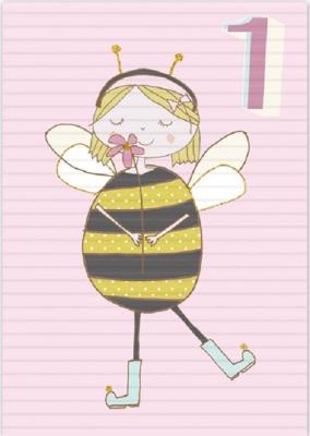 Opakowanie Karnet B6 z kopertą Urodziny 1 dziewczynka