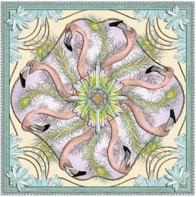 Opakowanie Karnet kwadrat z kopertą DNA Flamingos