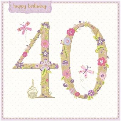 Opakowanie Karnet kwadrat z kopertą Urodziny 40