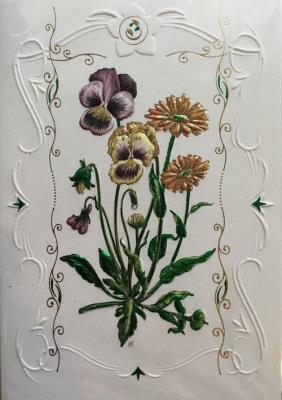 Okładka książki Karnet kwiaty bratki 12x18 + koperta