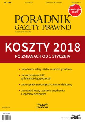 Koszty 2018 po zmianach. Autor: Krywan Tomasz. SmakLiter.pl Okładka książki Koszty 2018 po zmianach