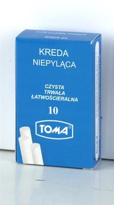 Kreda szkolna niepyląca biała 10 szt TOMA. Wydawca: TOMA. SmakLiter.pl Opakowanie Kreda szkolna niepyląca biała 10 szt TOMA