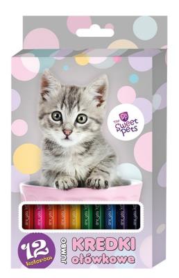 Okładka książki Kredki ołówkowe jumbo 12 kolorów The sweet pets