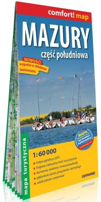 Mazury część południowa  laminowana mapa turystyczna 1:60 000. Wydawca: ExpressMap. SmakLiter.pl Opakowanie Mazury część południowa  laminowana mapa turystyczna 1:60 000