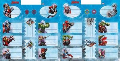 Opakowanie Naklejki na zeszyty Avengers 25 sztuk