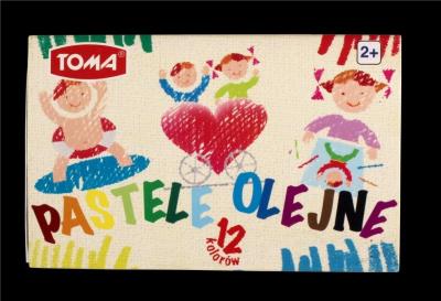 Pastele olejne 12 kolorów TOMA. Wydawca: TOMA. SmakLiter.pl Opakowanie Pastele olejne 12 kolorów TOMA