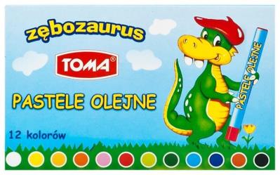 Opakowanie Pastele olejne Zębozaurus 12 kolorów TOMA