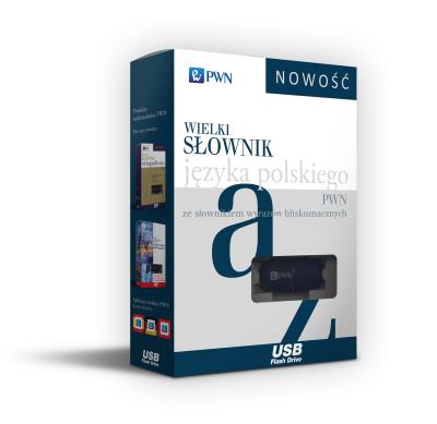 Okładka książki Pendrive Wielki słownik języka polskiego PWN ze słownikiem wyrazów bliskoznacznych