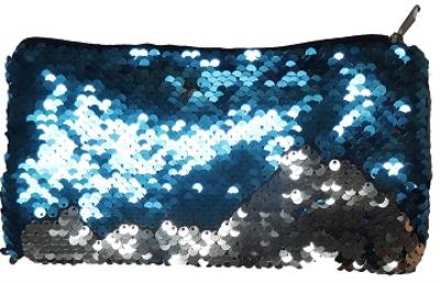 Opakowanie Piórnik cekinowy niebiesko-srebrny