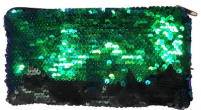 Opakowanie Piórnik cekinowy zielono-czarny