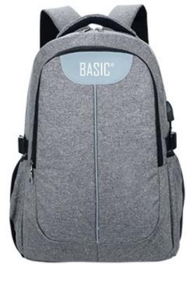Opakowanie plecak młodzieżowy z usb szary basic
