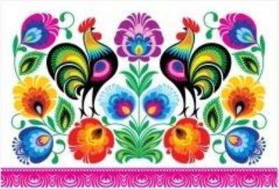 Opakowanie Pocztówka - Nr.4 Kodra z kogutami biała FOLKSTAR